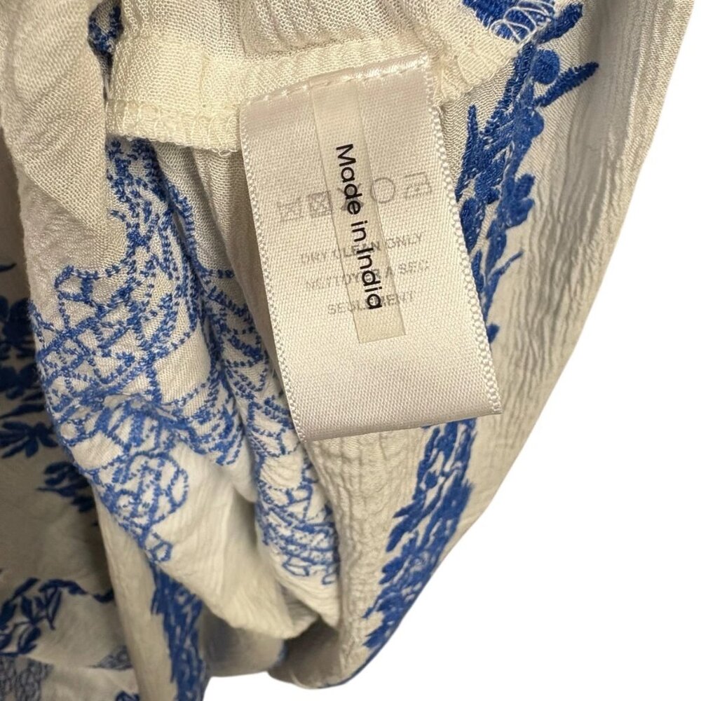 NWT‎ Hale Bob Blue Embroidered Gauze  Floral Boho Elastic Waist Maxi Skirt XL - Picture 7 of 12